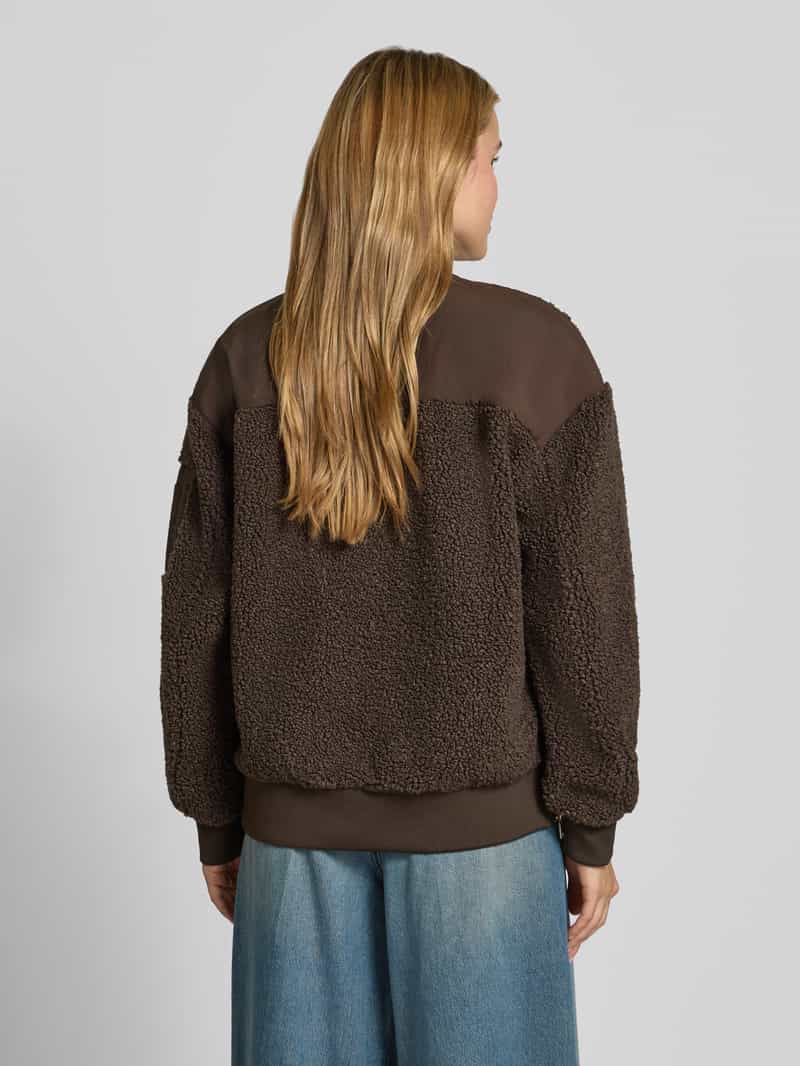 MOS MOSH Fleecejack met opstaande kraag model 'Emeline'