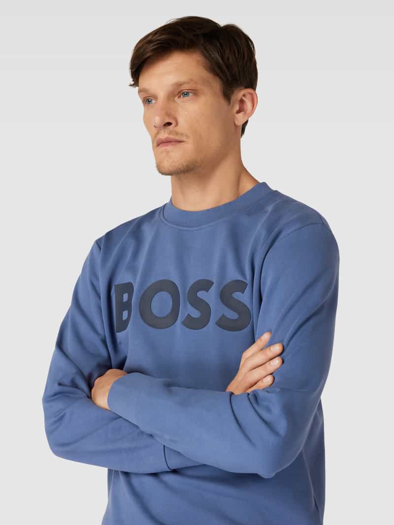 Boss Sweatshirt met labelprint model 'Soleri'
