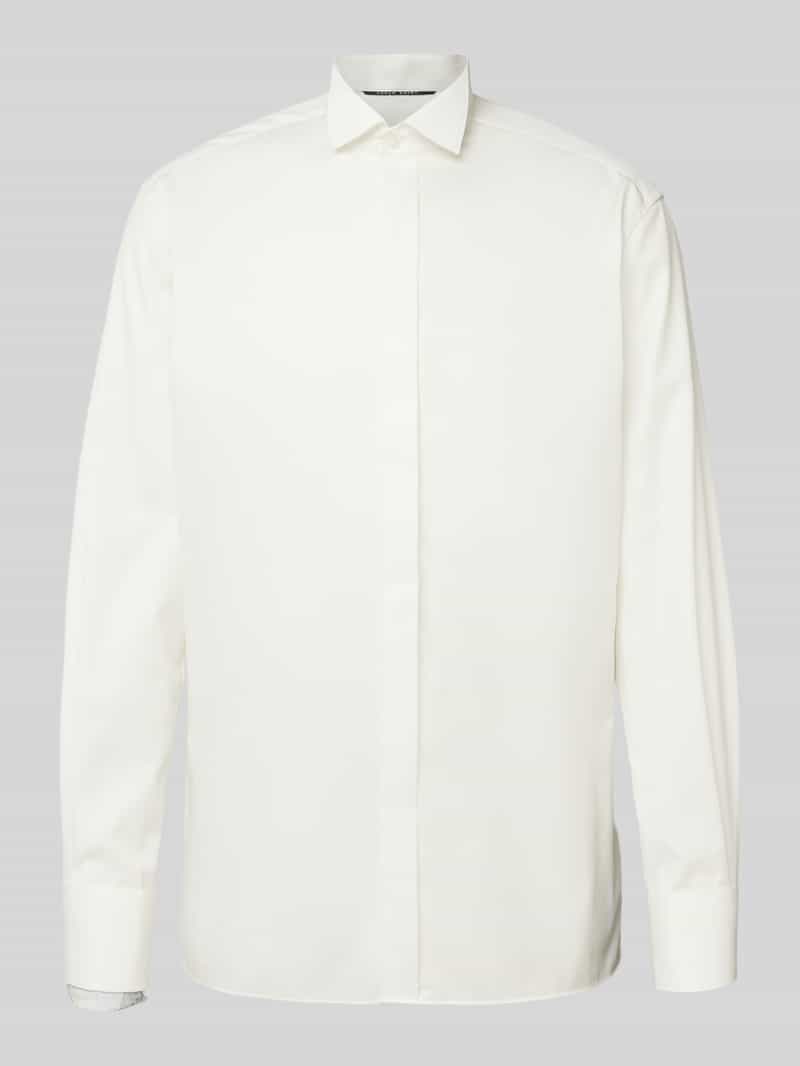 Regular fit smokingoverhemd van twill