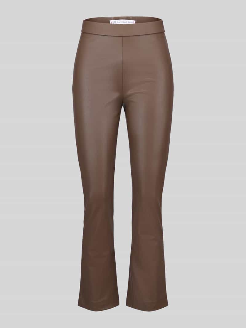 Raffaello Rossi Wide Leg Kunstlederhose aus Viskose-Mix Modell 'MACY' in Taupe, Größe 36 211494536