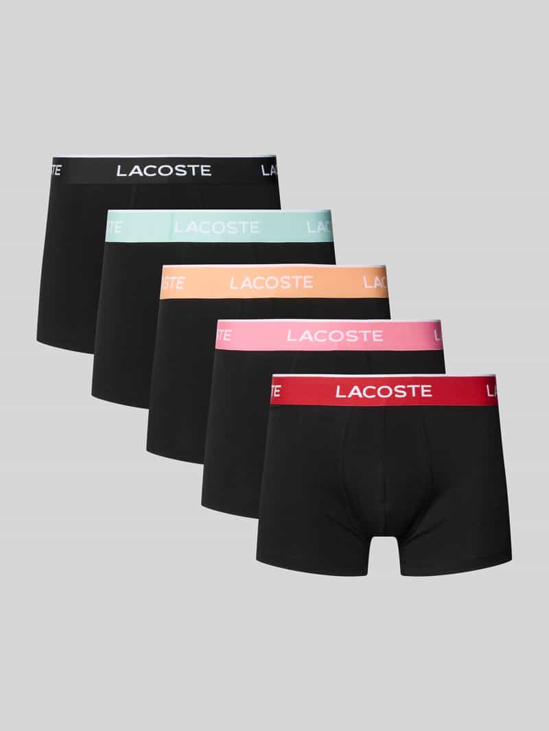 Lacoste Trunk aus Baumwoll-Mix im 5er-Pack in Black, Größe M 2100999M