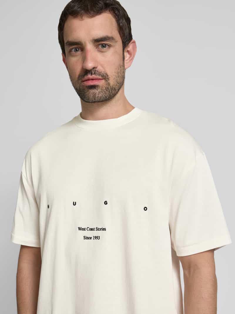 HUGO T-shirt met ronde hals model 'Duwrite'
