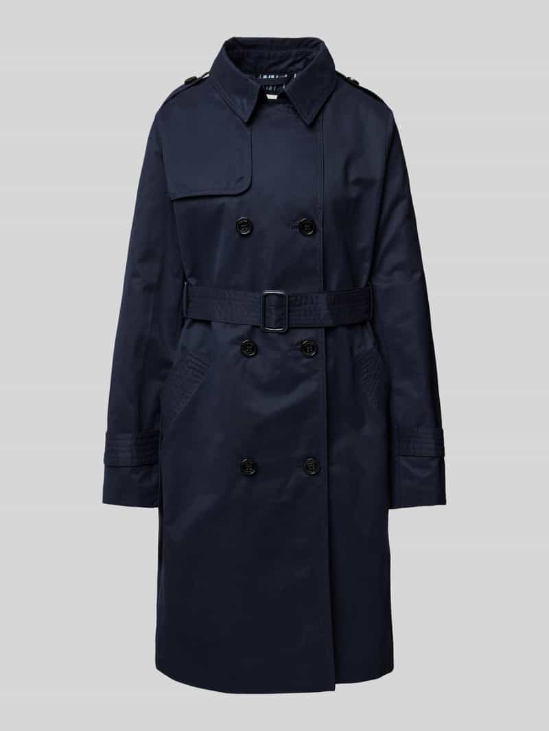 s.Oliver RED LABEL Slim fit trenchcoat van katoenmix met gestreepte voering