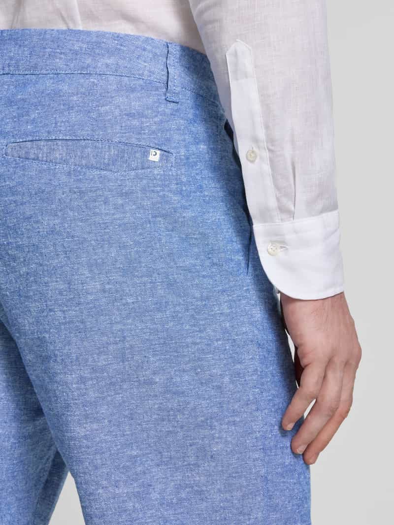 Tom Tailor Denim Relaxed fit korte chino van een mix van linnen en katoen