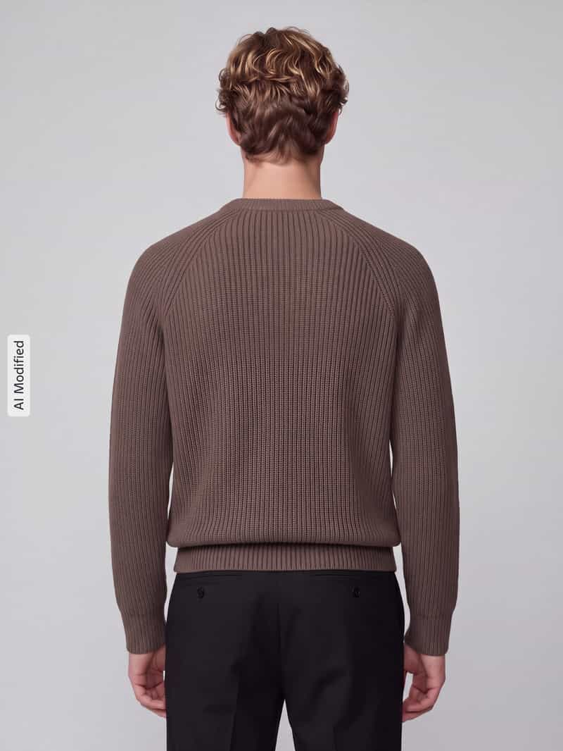 Selected Men Heren Truien & Vesten Slmbraun Knit Rib Crew Neck Noos - Bruin, foto 3