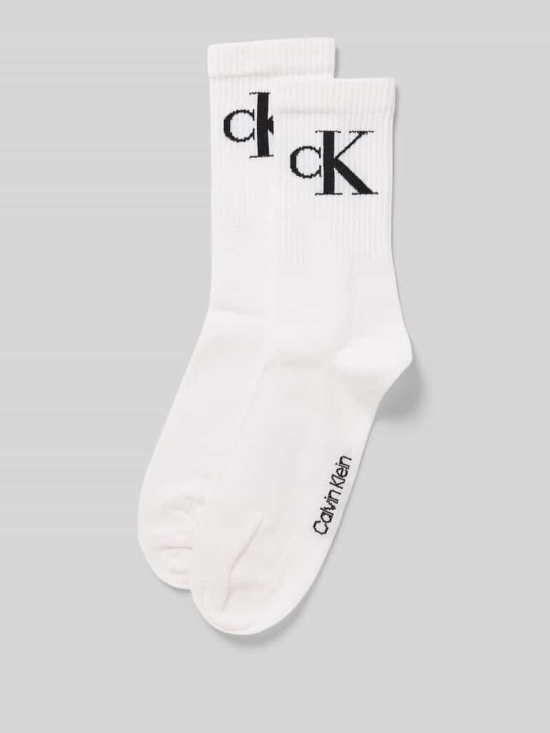 Calvin Klein Jeans Sokken met labelprint in een set van 2 paar