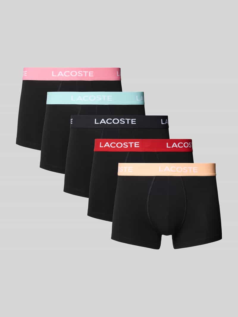 Lacoste Boxershort met elastische band met label in een set van 5 stuks