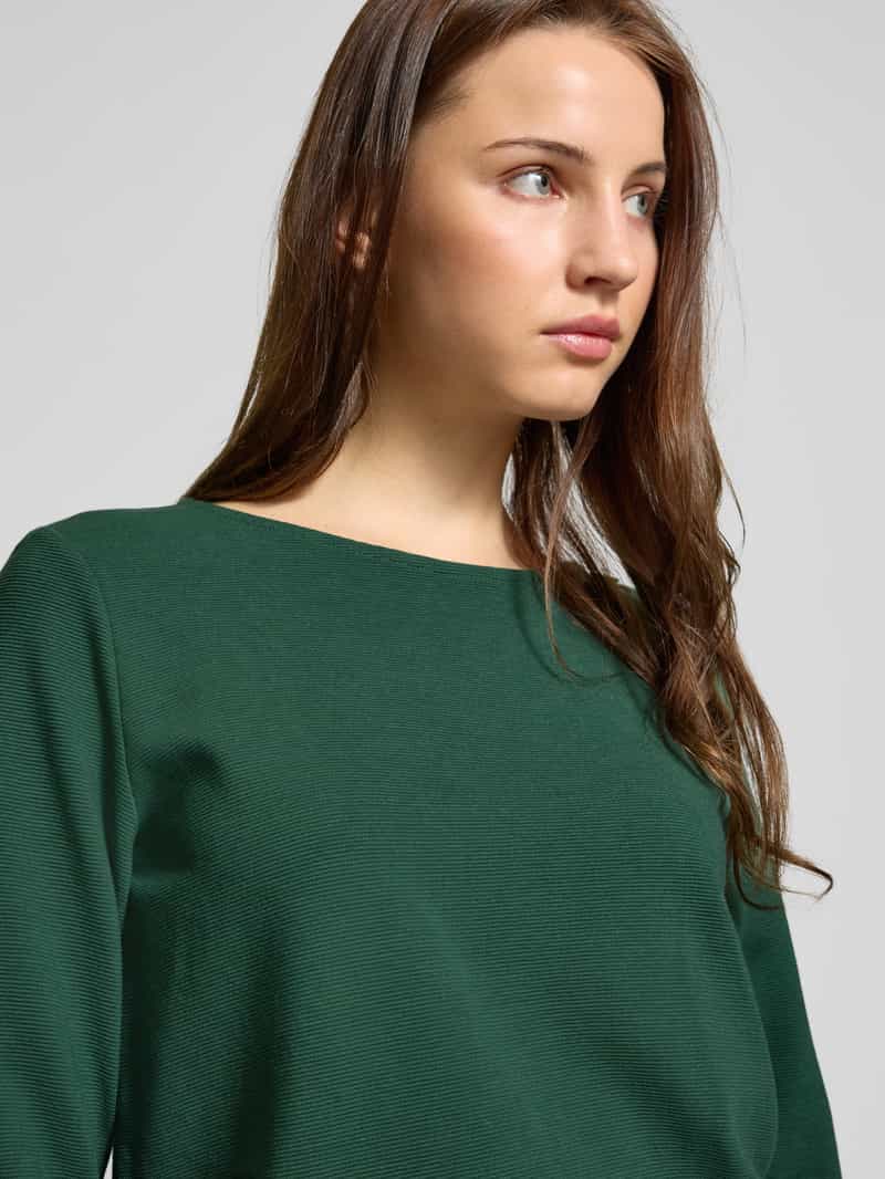 Tom Tailor Relaxed fit shirt met 3 4-mouwen van biologische katoenmix met knoopdetails