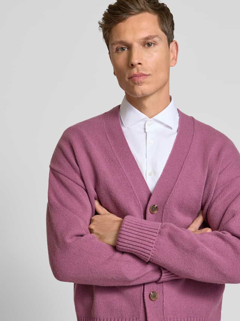 Boss Cardigan met extra brede schouders model 'Ballaco'