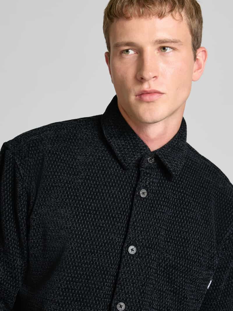 REVIEW Regular fit vrijetijdsoverhemd met structuurmotief