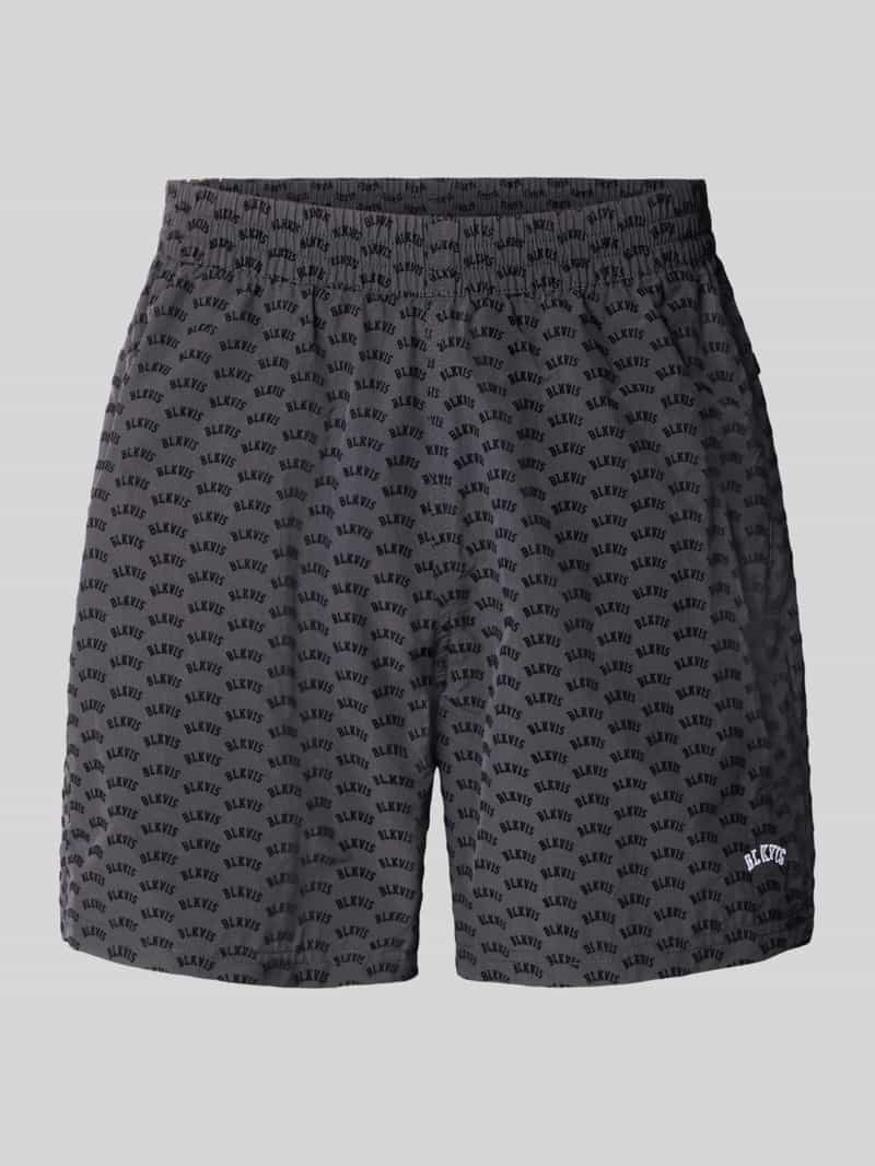 Korte regular fit broek met labelstitching