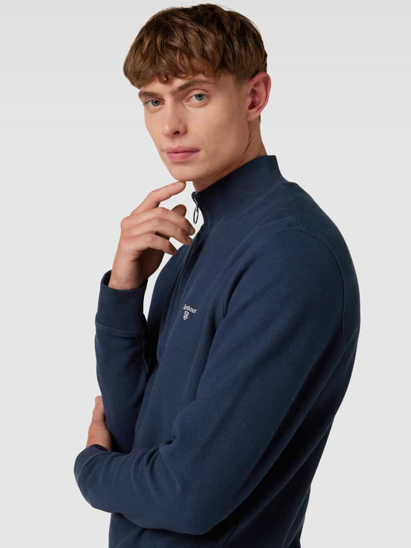 Barbour Gebreide pullover met korte ritssluiting model 'BIRKRIGG'