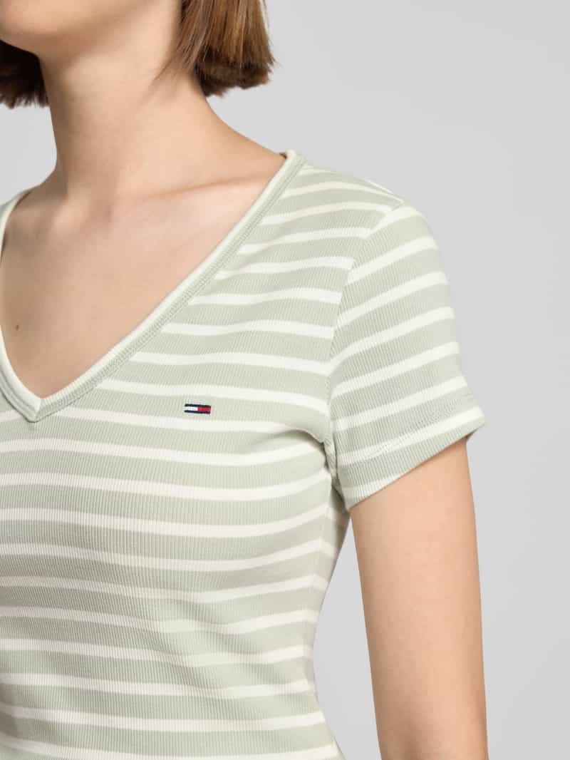 Tommy Jeans Slim fit T-shirt met V-hals