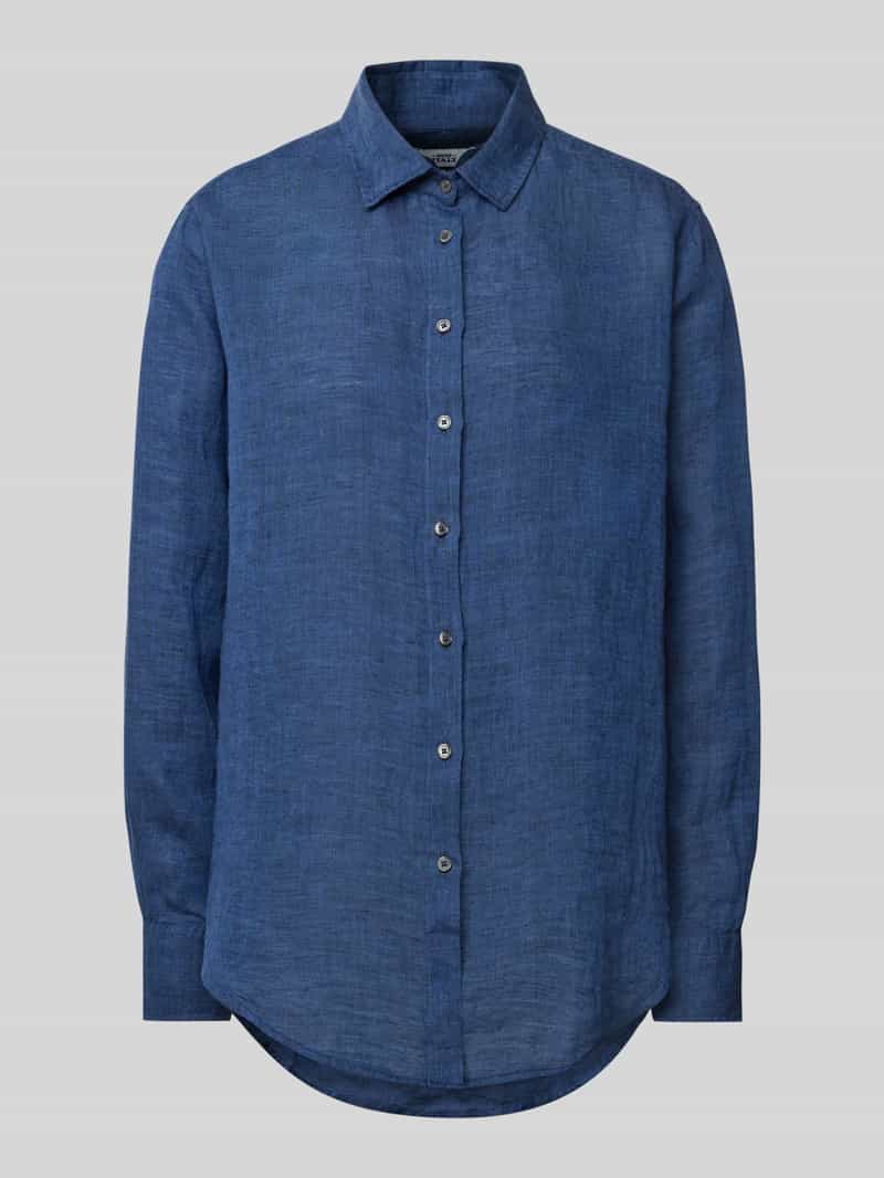 0039 italy Regular fit overhemdblouse van linnen met doorknoopsluiting