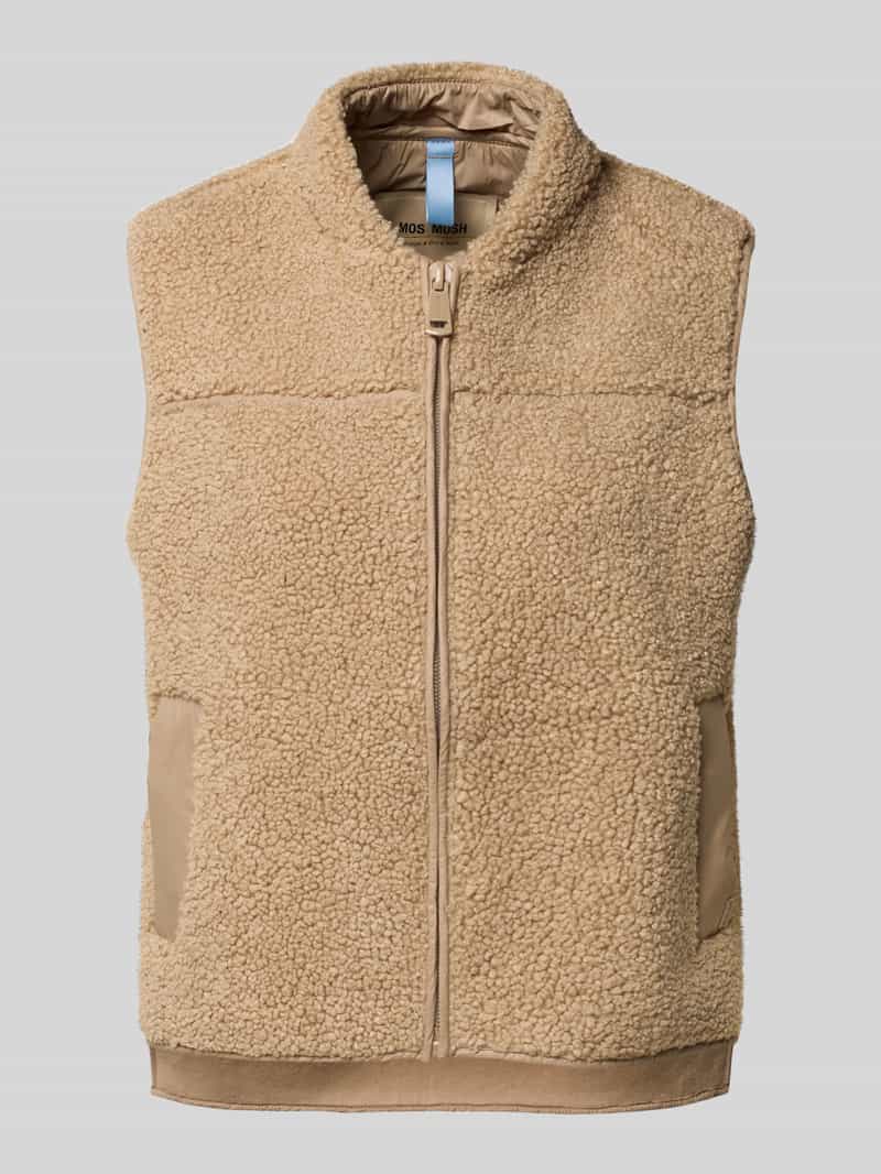 MOS MOSH Gilet van teddybont met schuine zakken model 'Rowe'