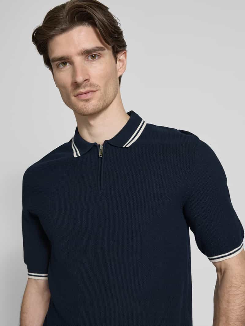Roy Robson Poloshirt met korte ritssluiting