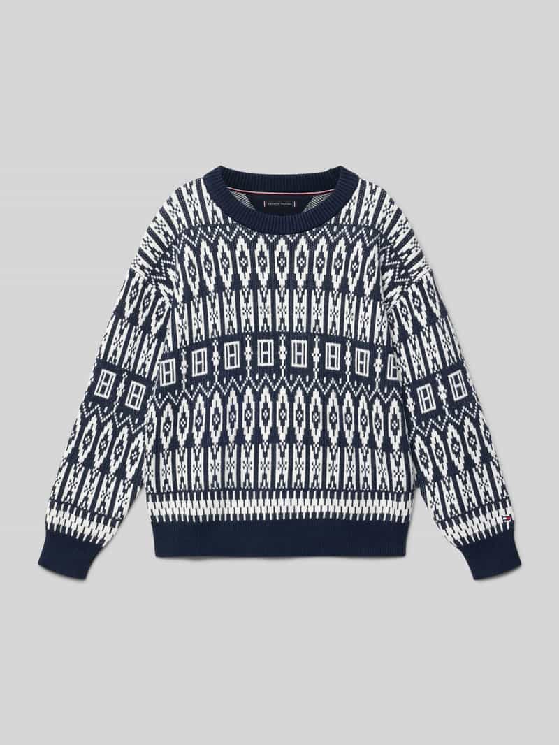 Tommy Hilfiger Kids Regular fit gebreide pullover van katoenmix model 'FAIRISLE'