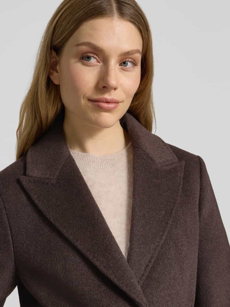 s.Oliver BLACK LABEL Regular fit lange wollen jas met tailleriem om te strikken