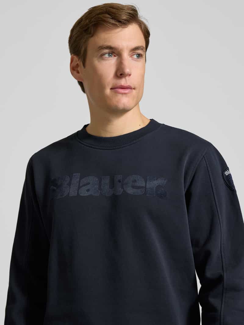 Blauer Usa Sweatshirt met labelprint model 'Crosby'