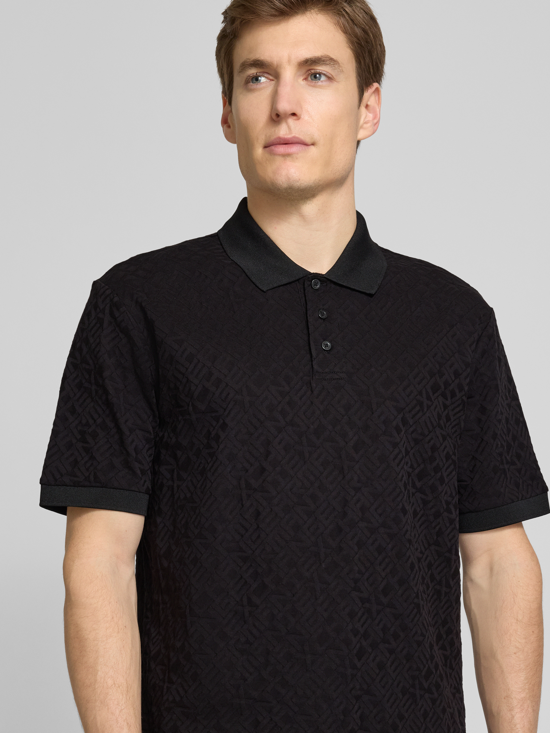 Armani Exchange Regular fit poloshirt met structuurmotief