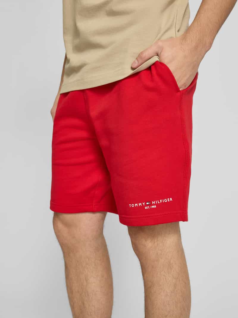 Tommy Hilfiger Regular fit sweatshorts met labelprint