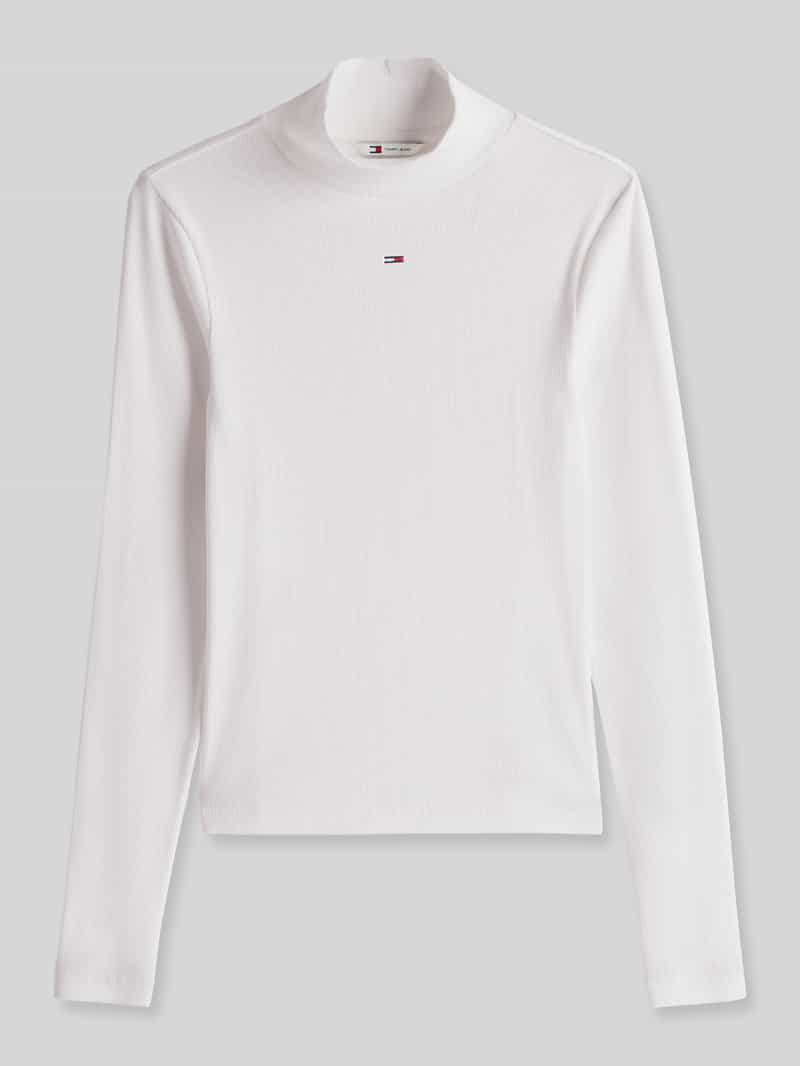 Slim fit shirt met lange mouwen met mockneck