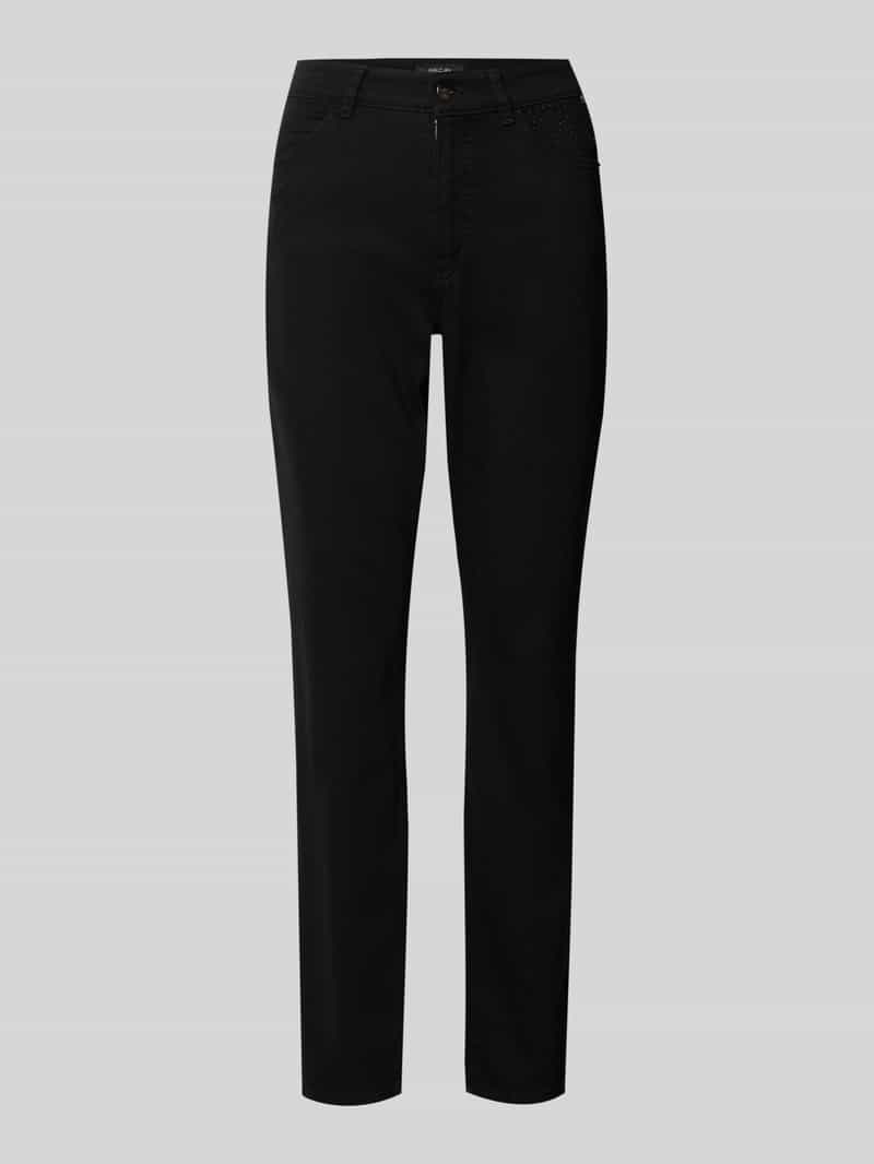 Marc Cain skinny fit jeans van elastische katoenmix met strasstenen