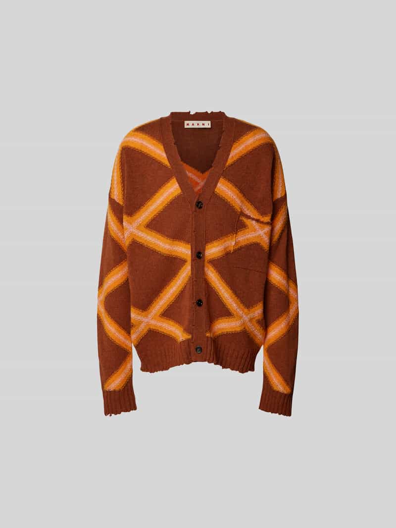 oversized cardigan met all-over motief