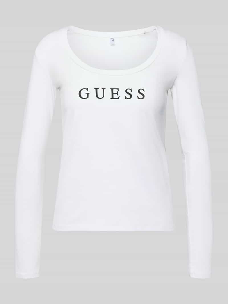 Guess Shirt met lange mouwen labelprint en ronde hals