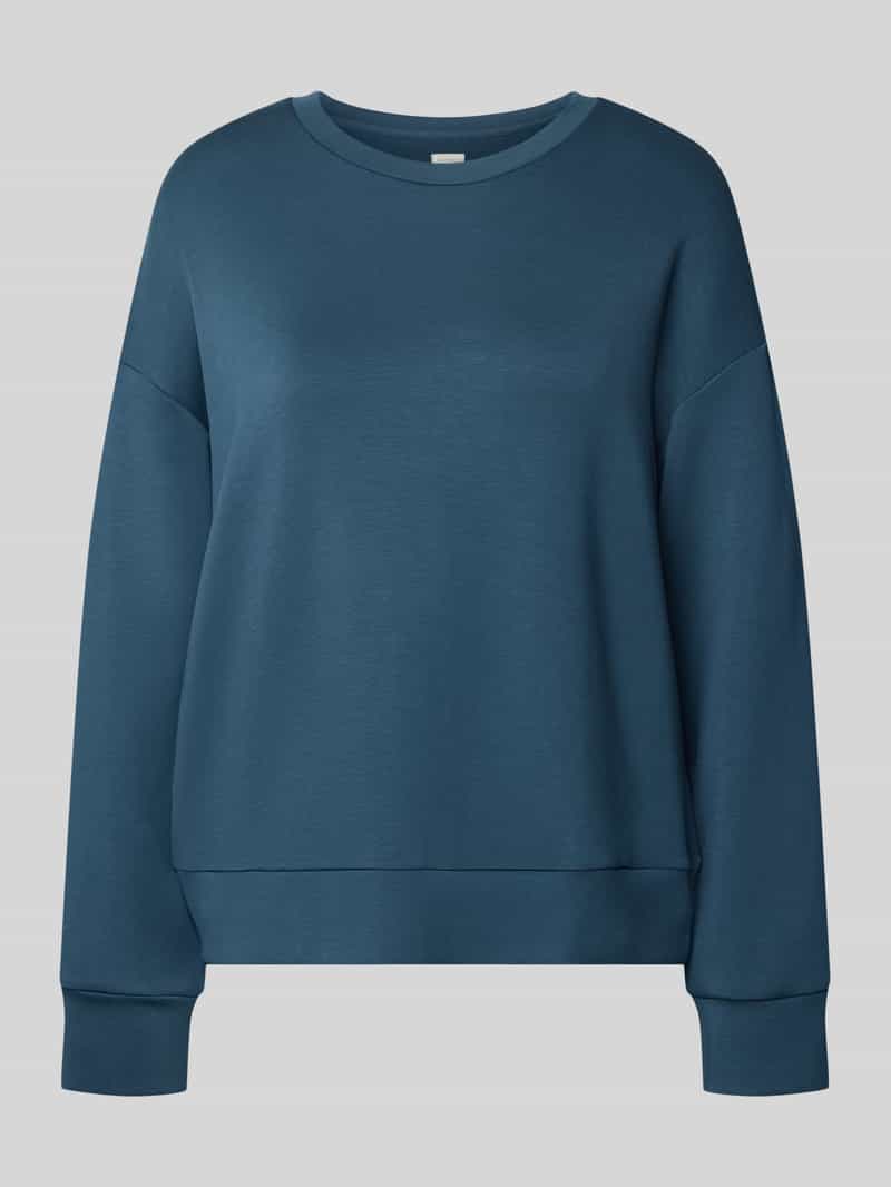 Schiesser Sweatshirt met ronde hals en labeldetail