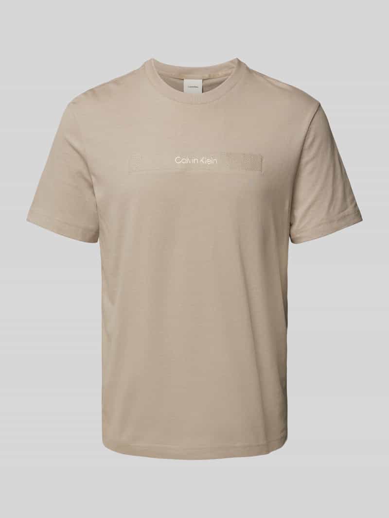CK Calvin Klein T-shirt met labelstitching model 'EMBROIDERY'