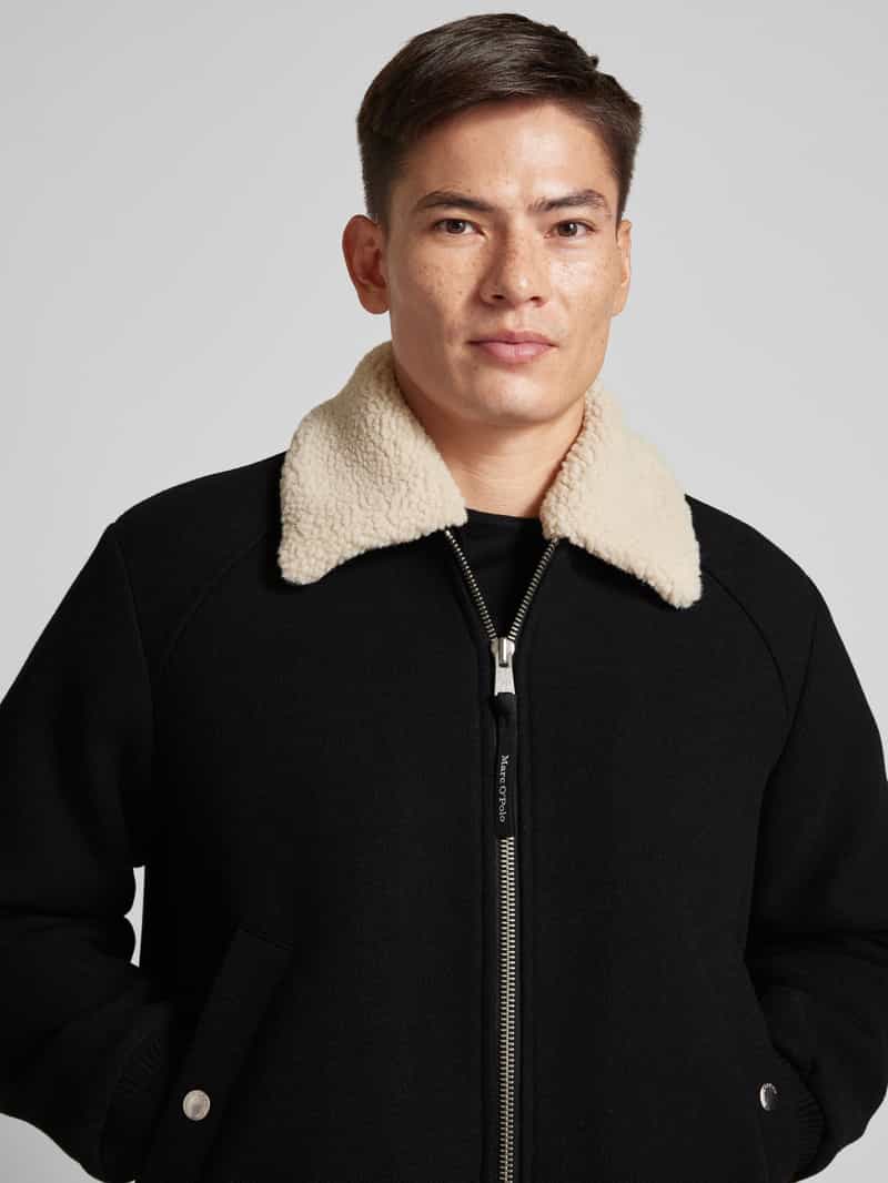 Marc O'Polo Regular fit bomberjack met imitatiebont