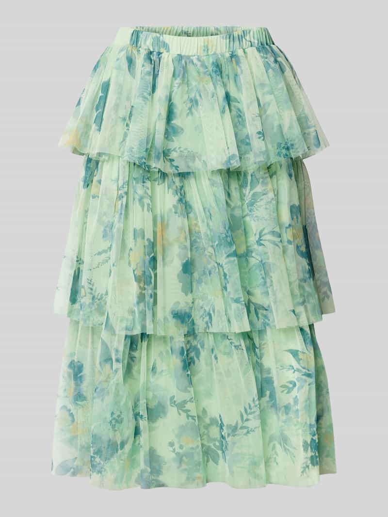 Lace & Beads Knielange rok met volants