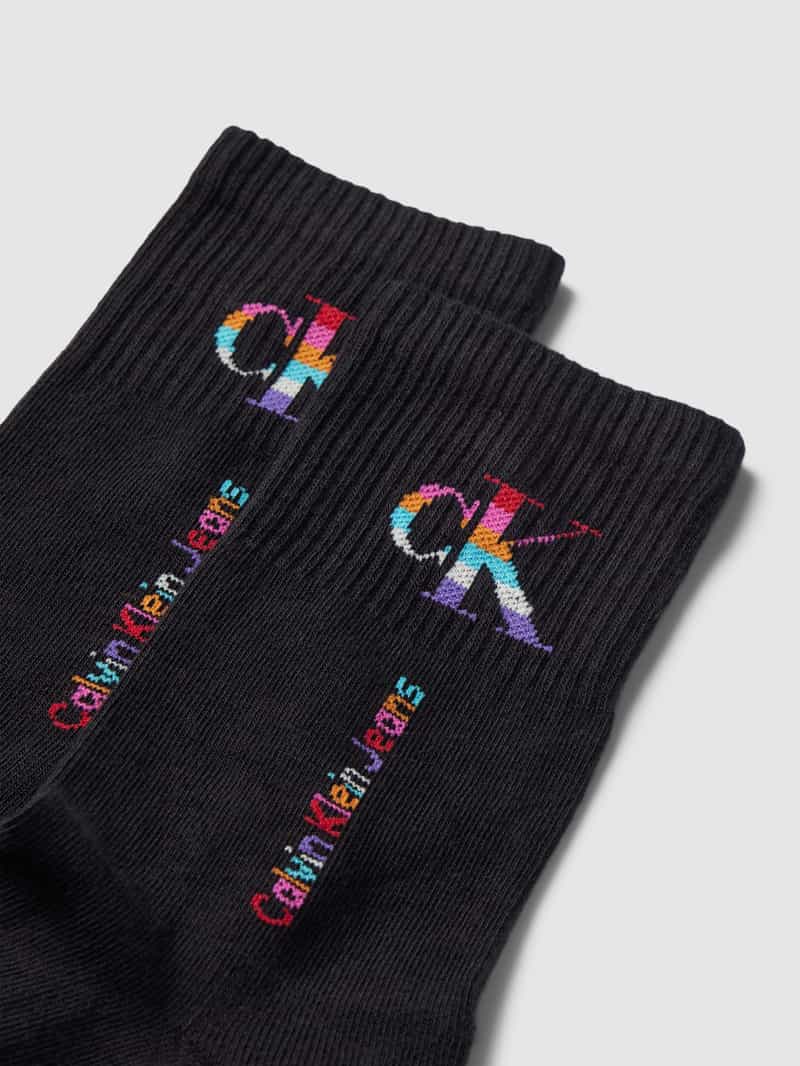 Calvin Klein Jeans Sokken met labeldetails in een set van 2 paar