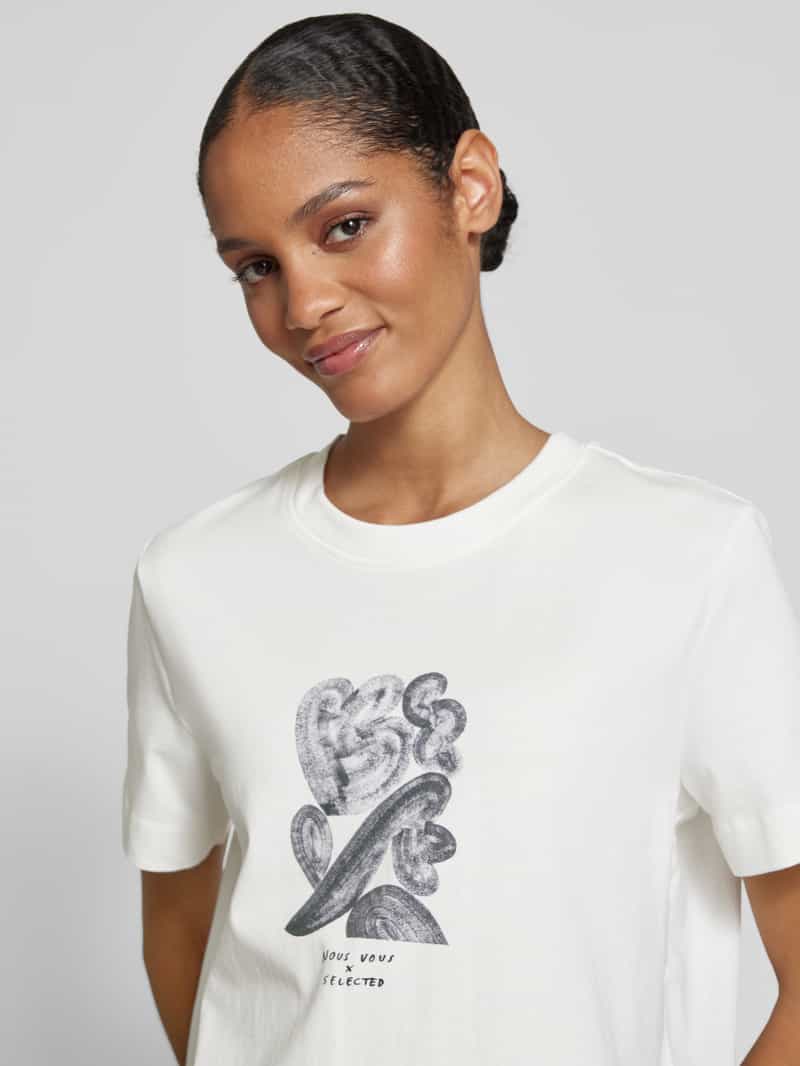 Selected Femme T-shirt met ronde hals model 'ESSENTIAL'