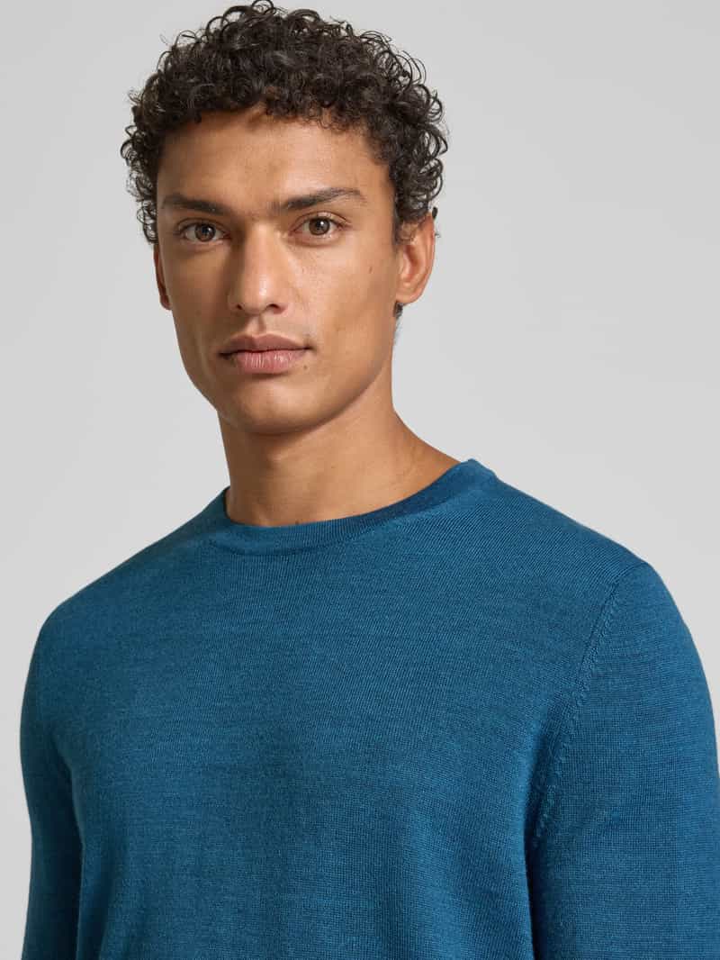 Christian Berg Men Regular fit shirt met lange mouwen van een mix van merinowol