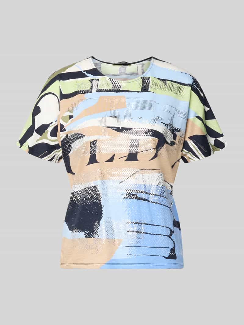 T-shirt in all-over look met ronde hals