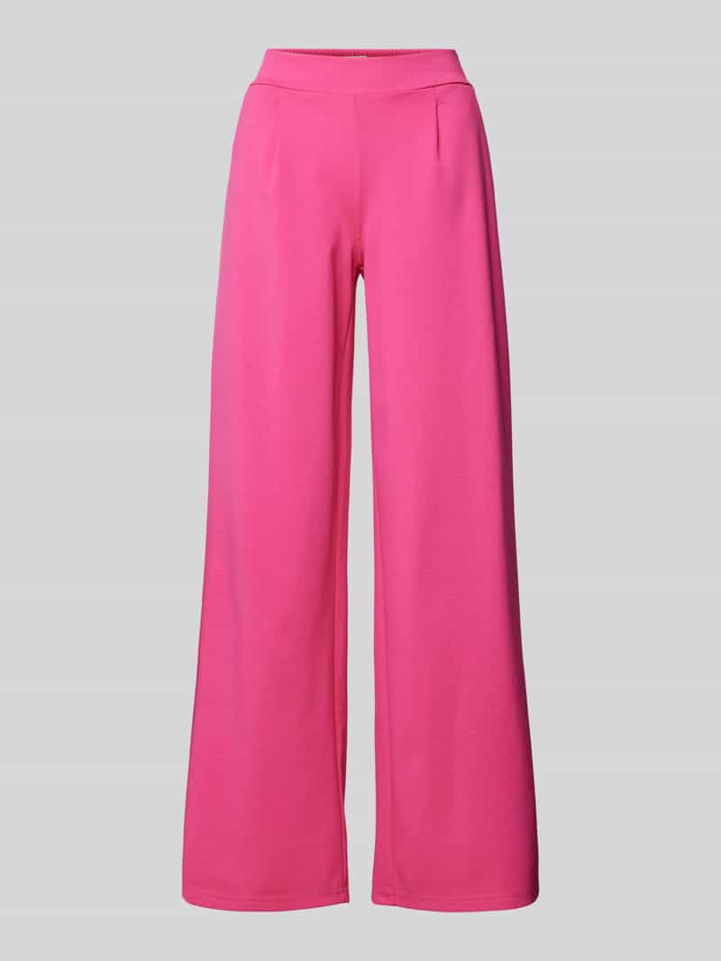 Ichi Wide leg stoffen broek met elastische band model 'KATE'