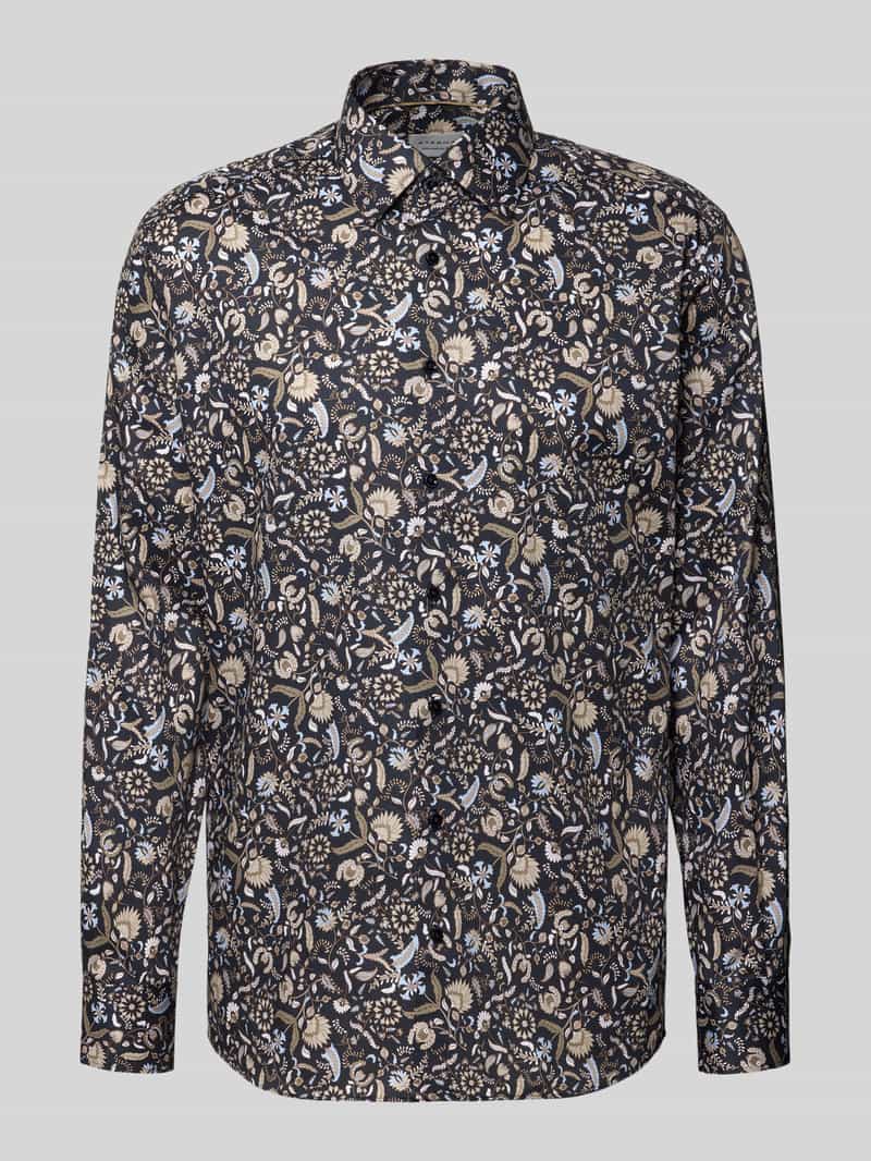 Eterna Regular fit zakelijk overhemd van katoen met kentkraag