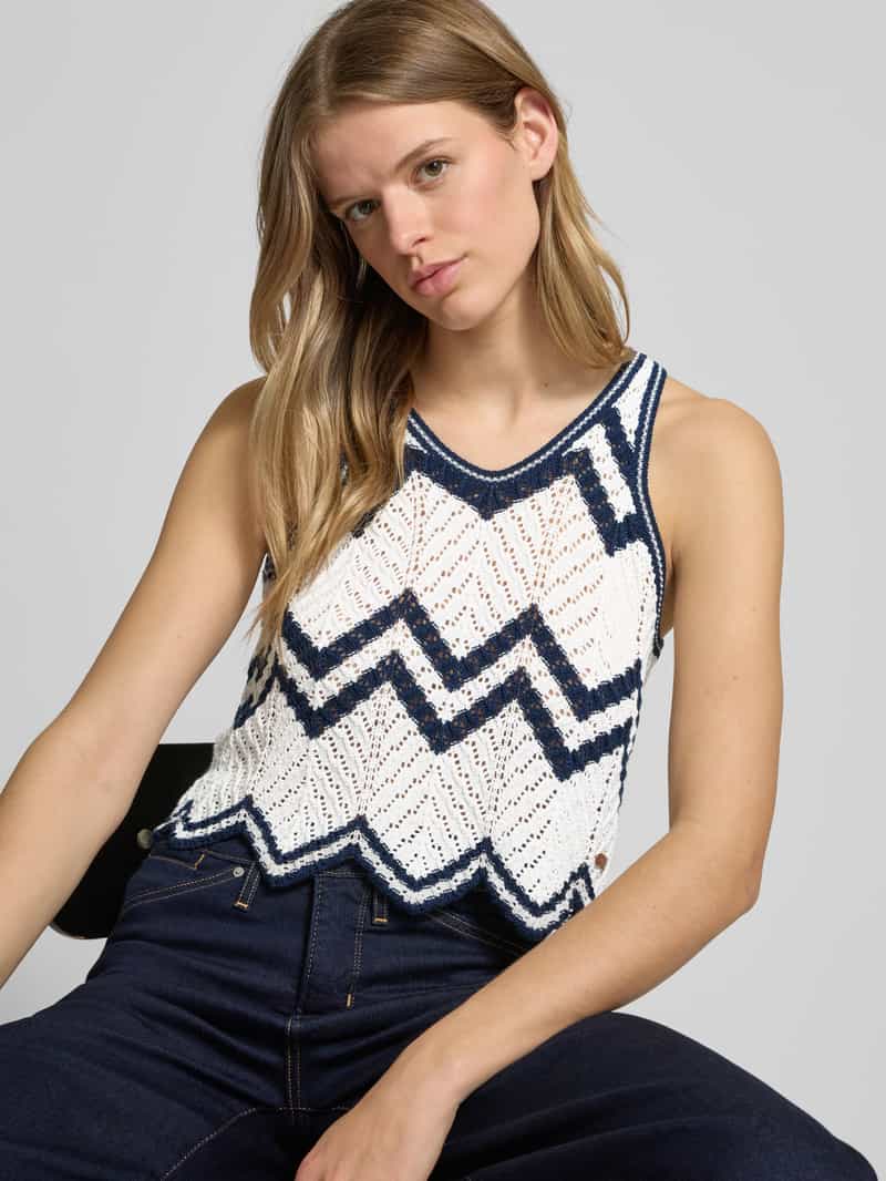Pepe Jeans Spencer met geribde ronde hals model 'OLLIE'