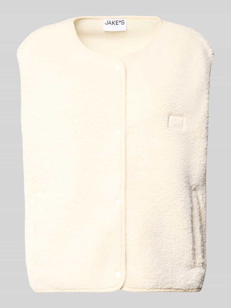 Jake*s Casual Gilet van teddybont met steekzakken