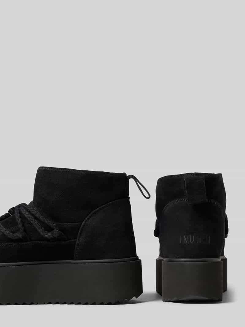 INUIKII Snowboots van leer met plateauzool