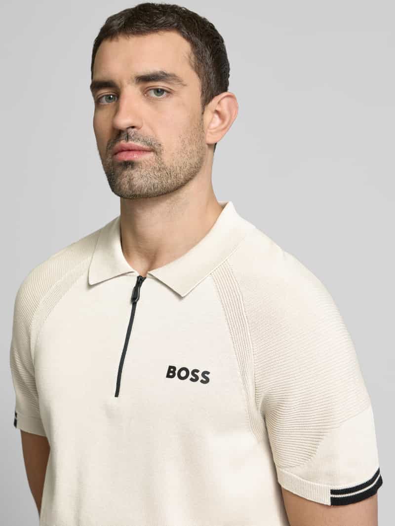BOSS Green Regular fit poloshirt met labelprint model 'Perform-Max'