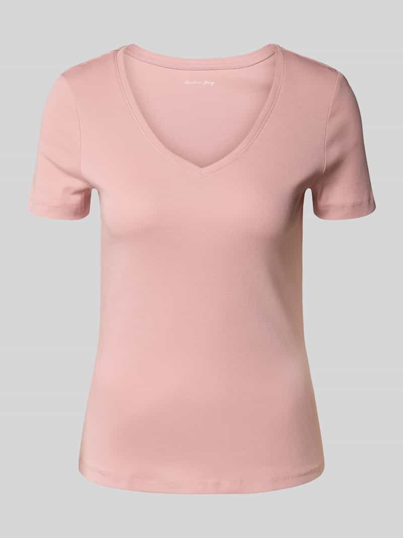Christian Berg Woman T-shirt met geribde V-hals