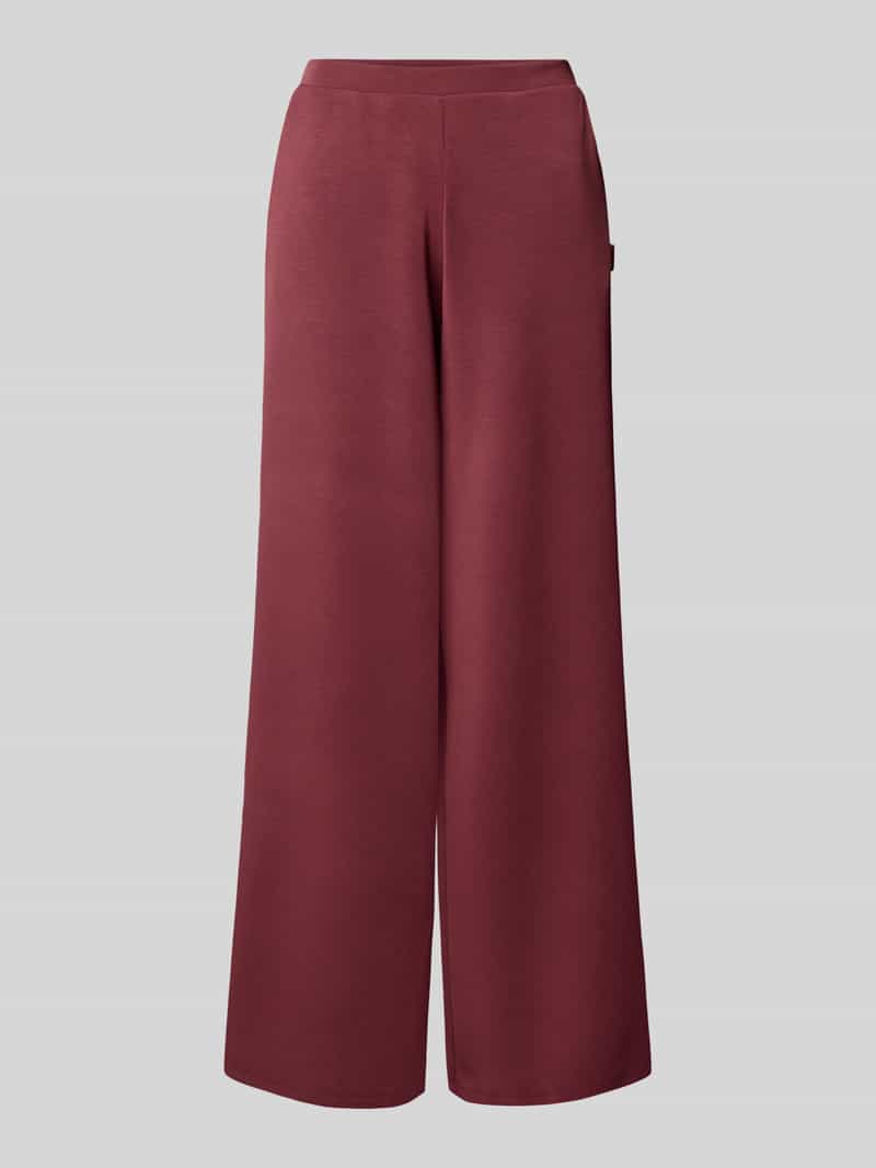 Guess Activewear Wide leg stoffen broek met labelapplicatie model 'OLYMPE'