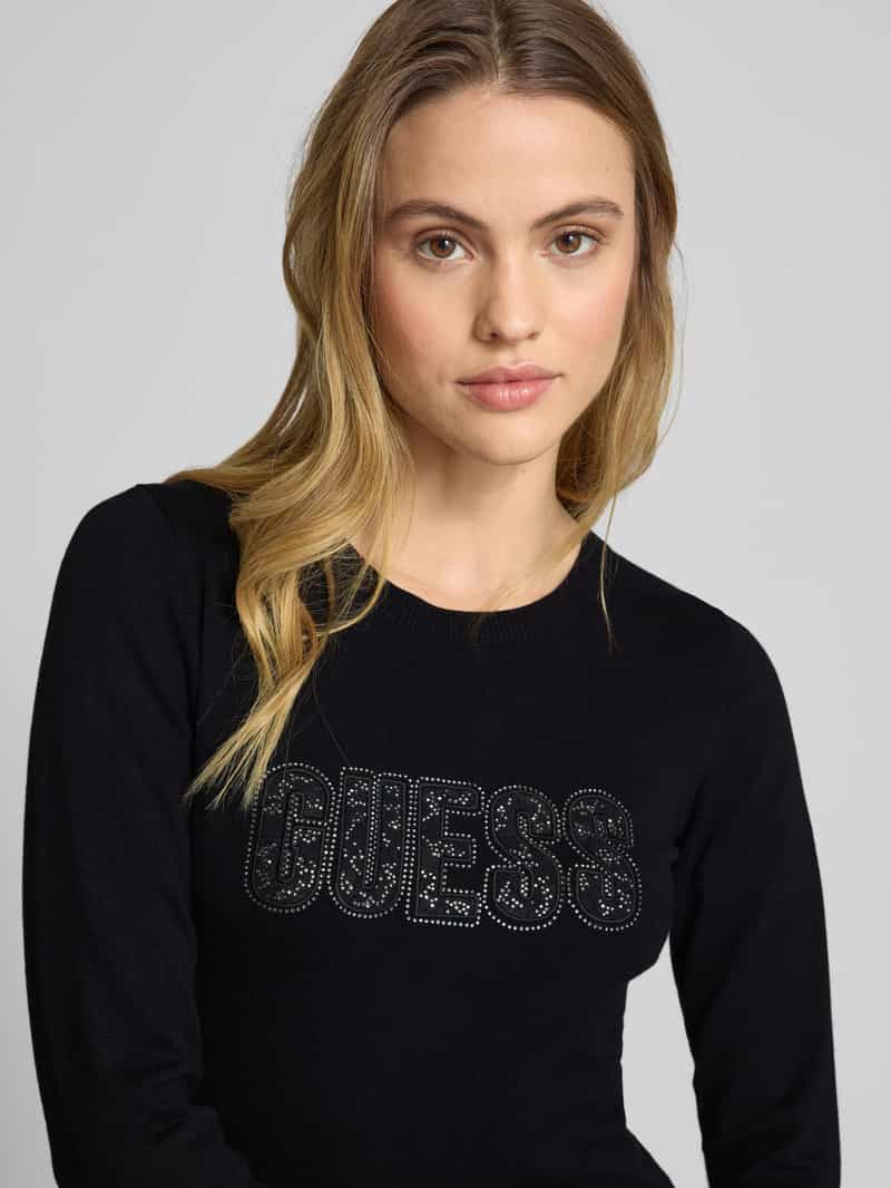 Guess Gebreide pullover met labeldetail model 'PARIS'