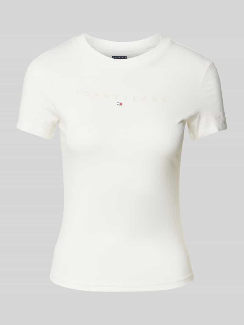 Tommy Jeans T-shirt met geribde ronde hals