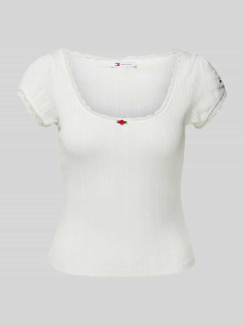 TOMMY JEANS T-shirt TJW SLIM SH POINTELLE SS TEE EXT