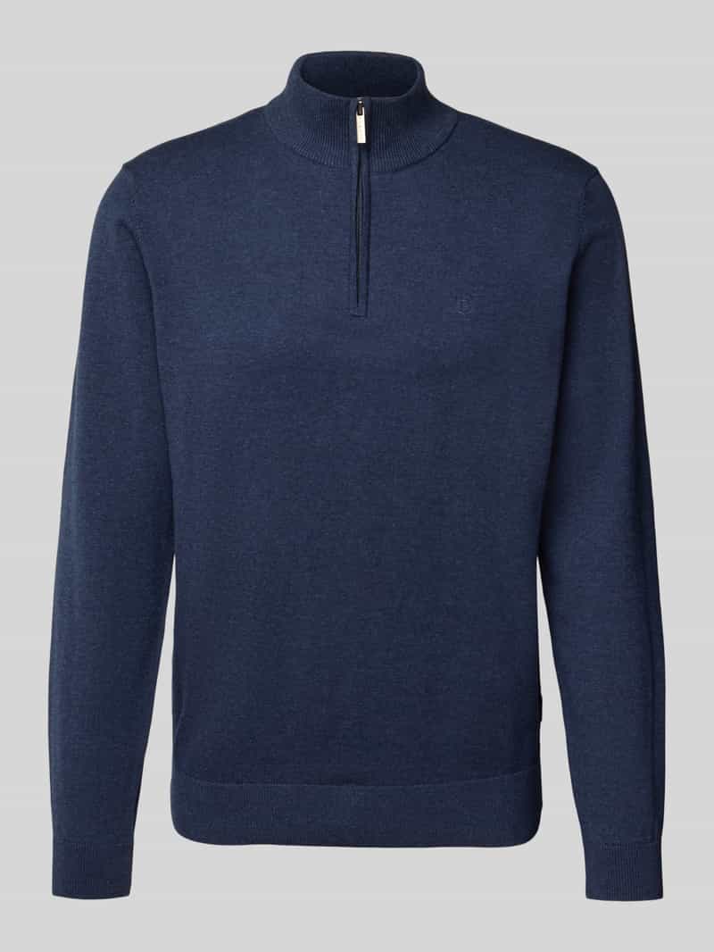Bugatti Gebreide pullover met opstaande kraag