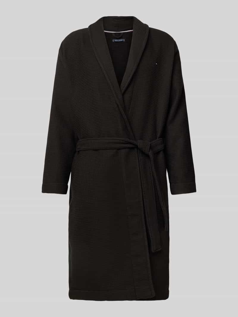 Tommy Hilfiger Regular fit badjas van puur katoen met wafelstructuur